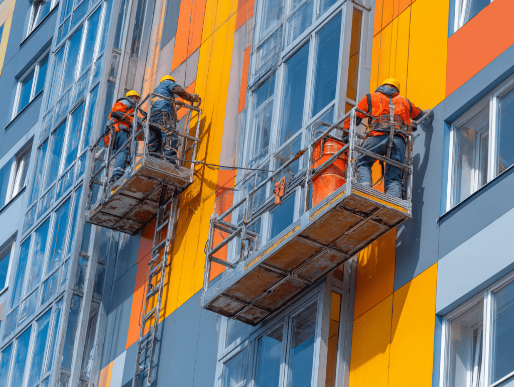 Монтаж фасадных сэндвич-панелей по металлокаркасу