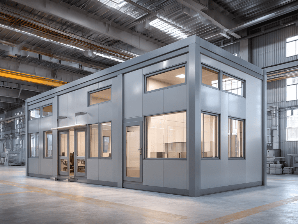 Каркасные офисные и бытовые помещения внутри цехов