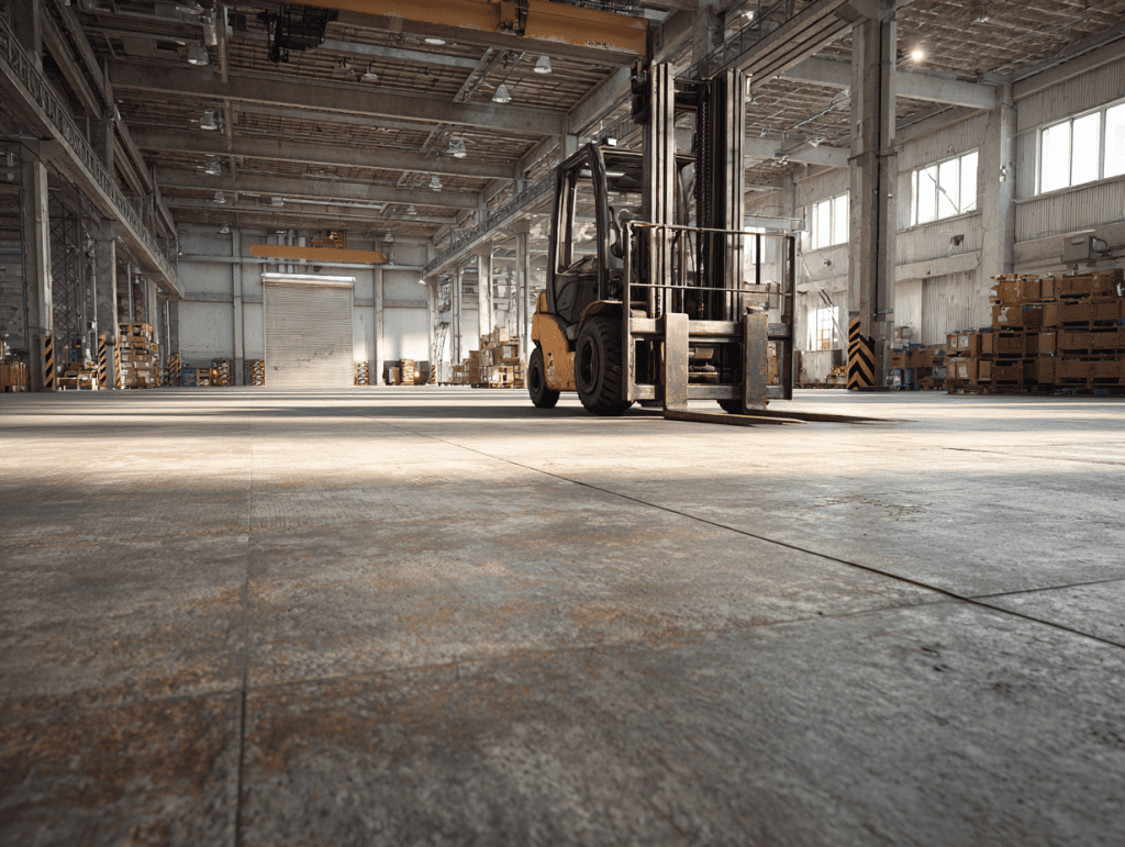 Промышленные бетонные полы под нагрузку от погрузчиков