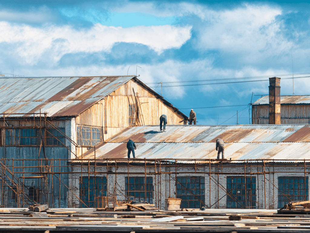 Реконструкция старых складов: замена кровли и фасада