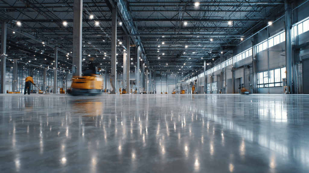 Топпинговые промышленные полы: износостойкость и уход