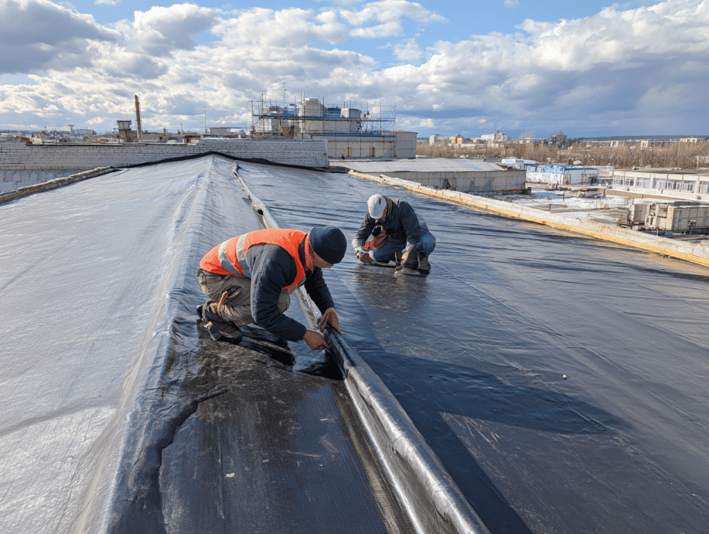 Устройство плоской кровли с ПВХ-мембраной: типичные решения