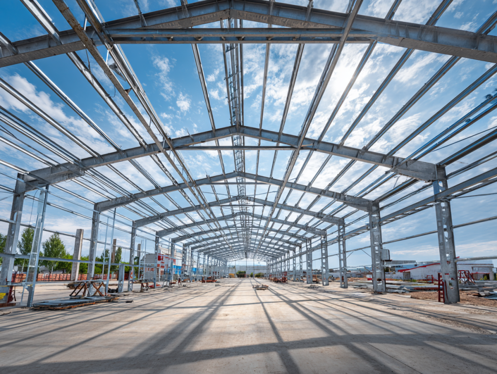 Монтаж ферм перекрытий для складов и производственных зданий